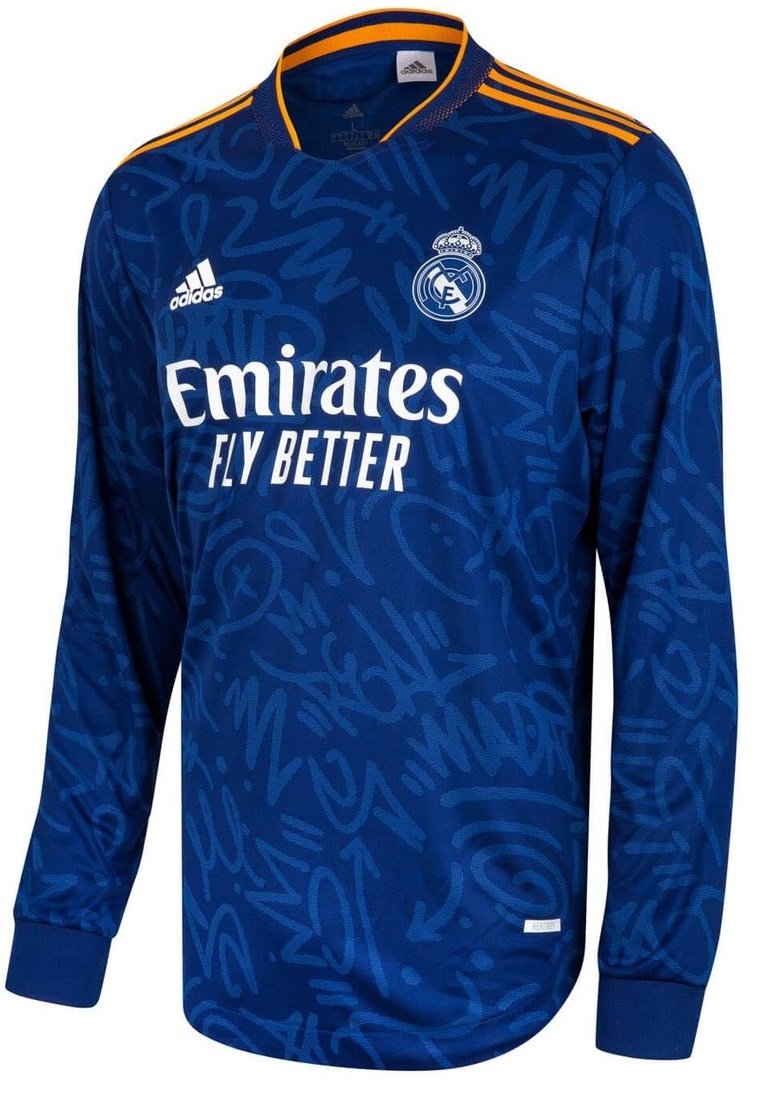 Camisa II Real Madrid 2021 2022 Adidas oficial manga comprida